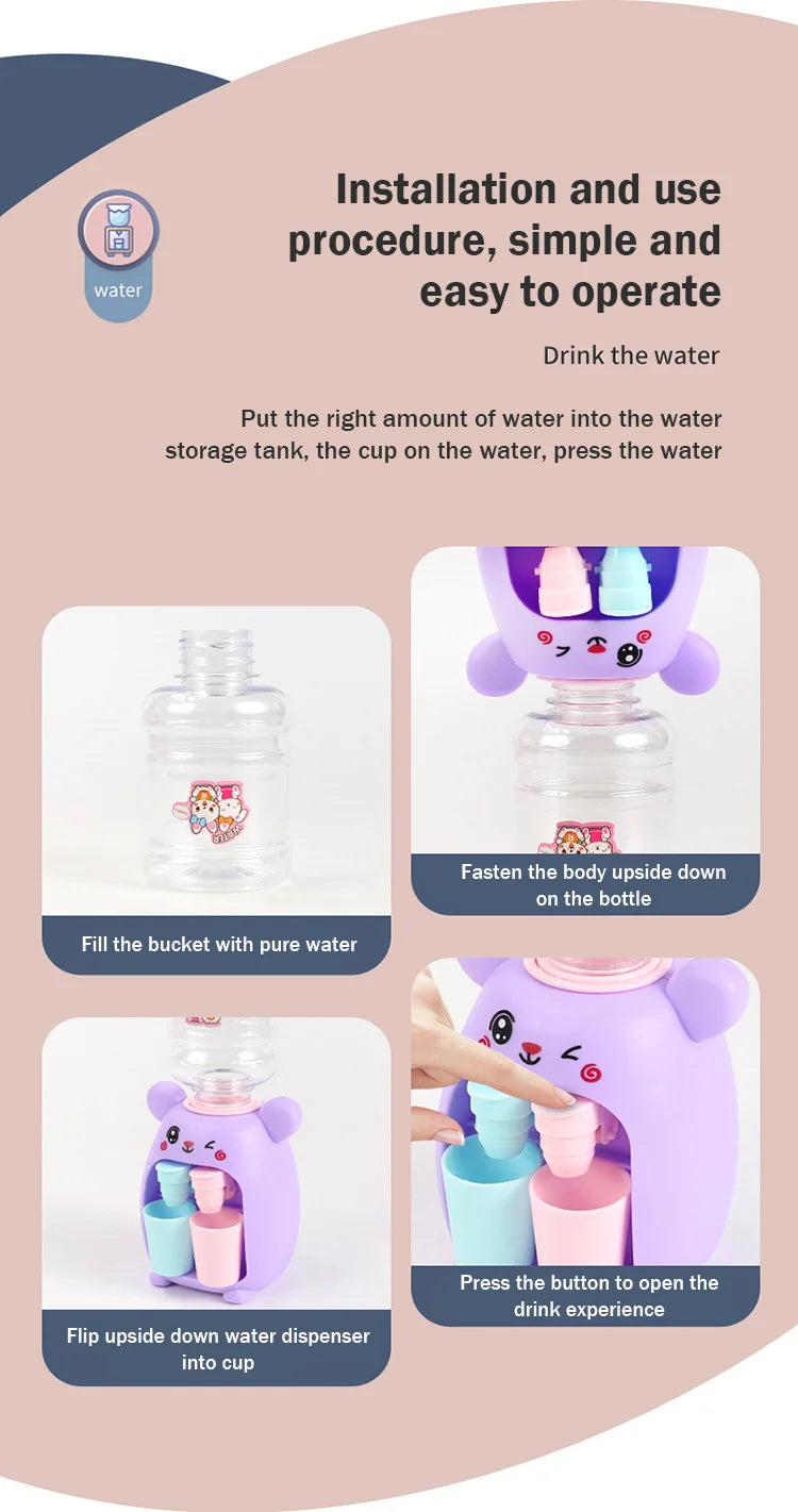 Children's Toys Simulation Water Dispenser with Cup Mini Fun Drinking Fountain for Girls Miniature Item