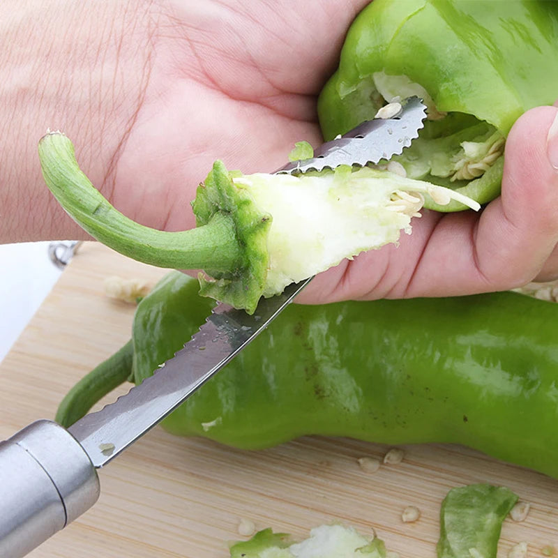 Vegetable Fruit Coring Tool Slicer Edge Rotating Cutter Corers Seed Remover Stainless Steel