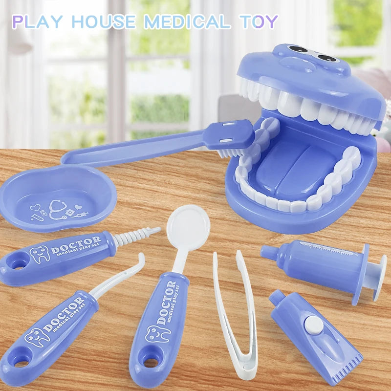 Plastic Simulation Dentist Play Set Medical Kit Pretend Toy for Kids