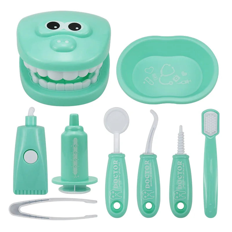 9PCS Simulation Dentist Play Set  Baby Dental Doctor Medical Kit Pretend Toy for Kids