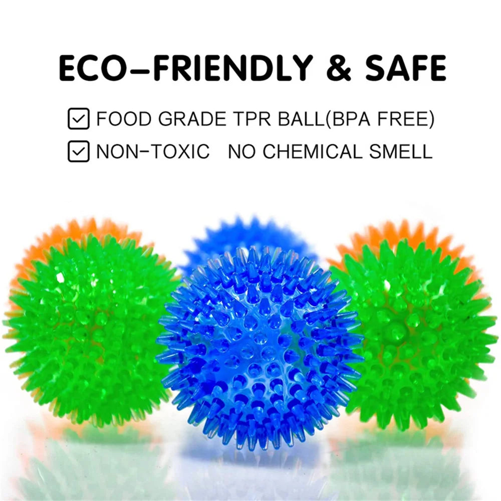 Dog-Cat toys Puppy Sounding Toy Polka Squeaky Tooth Cleaning Ball Training