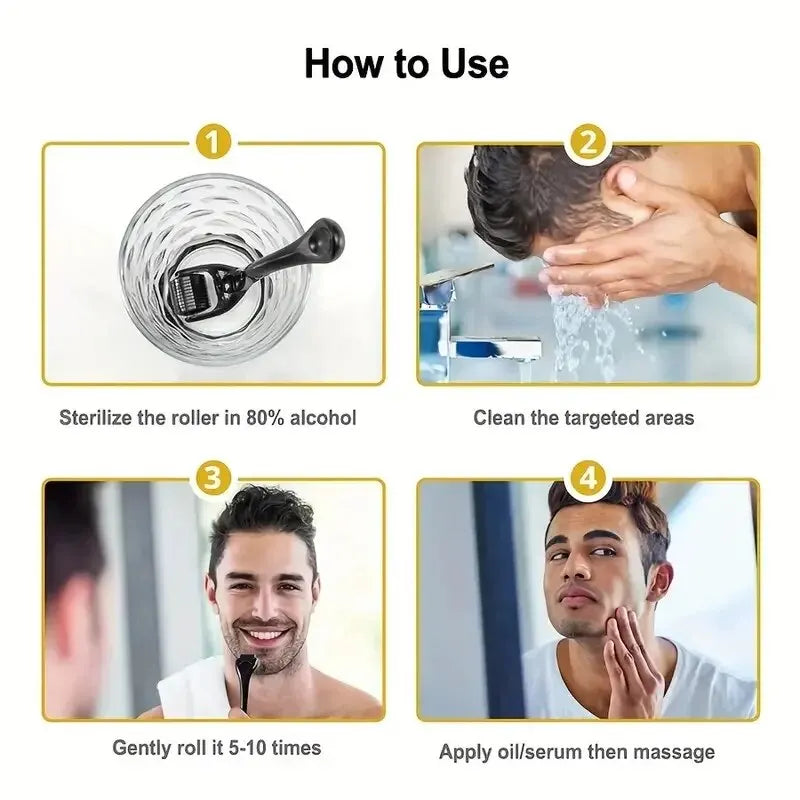 Microneedle Derma Roller With Titanium Needles Facial Beauty Hair Beard Scalp