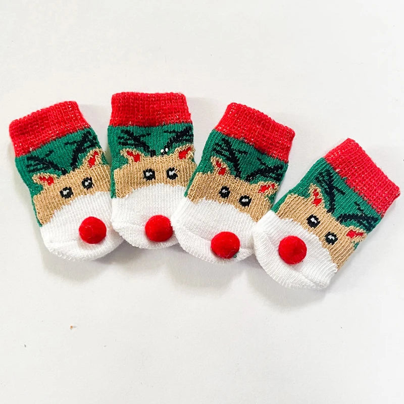 Make Your Pup's Christmas Merry and Bright with Festive Pet Socks in Various Colors and Sizes!