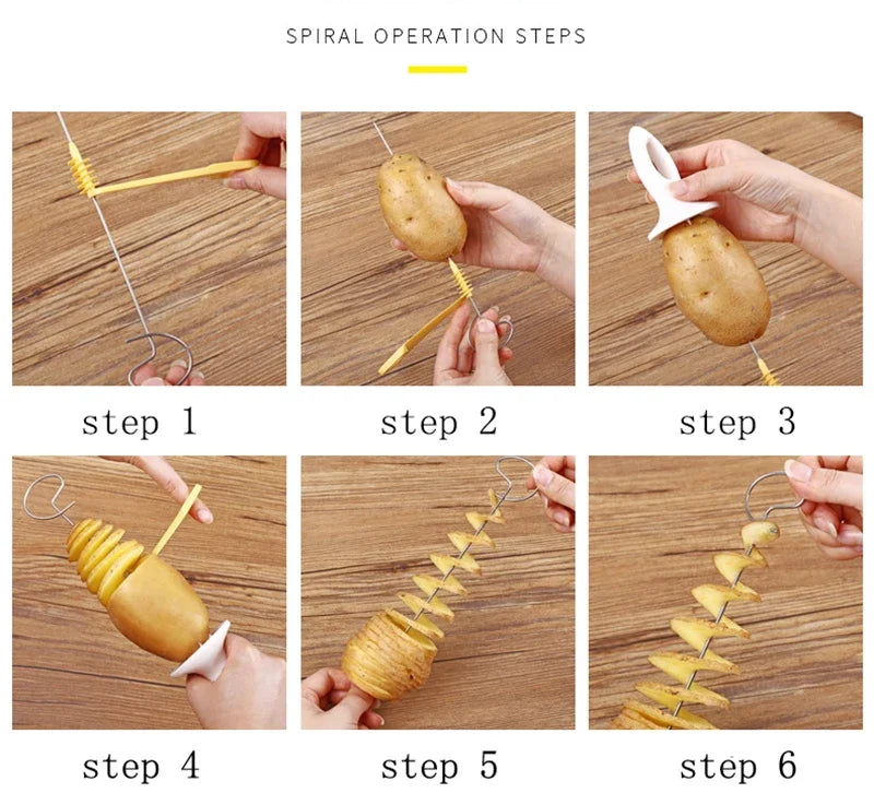 Stainless Steel Plastic Rotate Slicer Twisted Potato