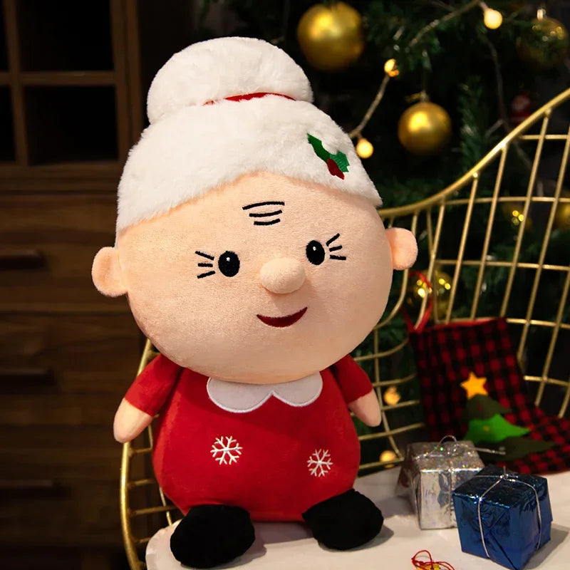 Cute Santa Claus Snowman Elk Granny Plush Toys Christmas Decor Dolls
