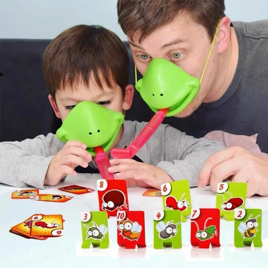 Tic Tac Tongue Competitive party board game Frog Tongue Mask desktop Game Set