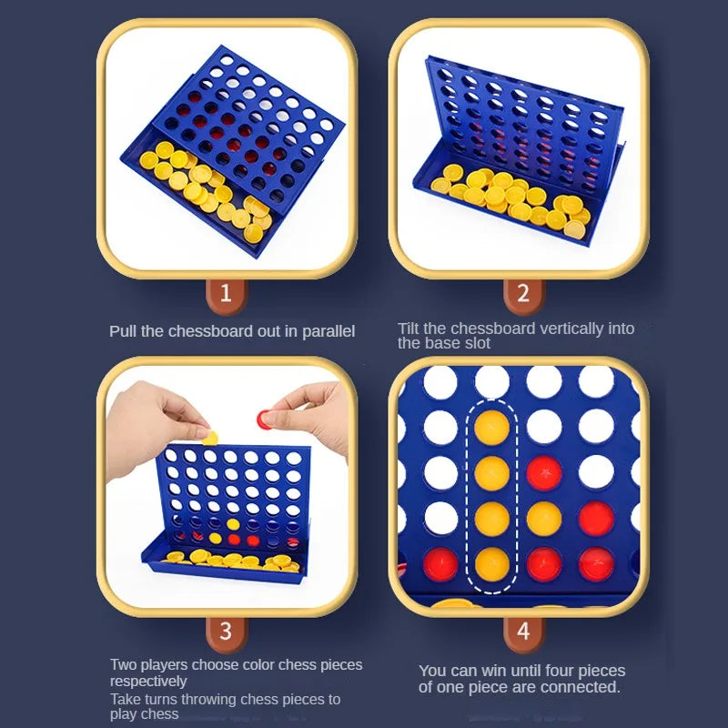Four In A Row Bingo Chess Connect Classic Family Board Game Toys Fun Educational for Kids