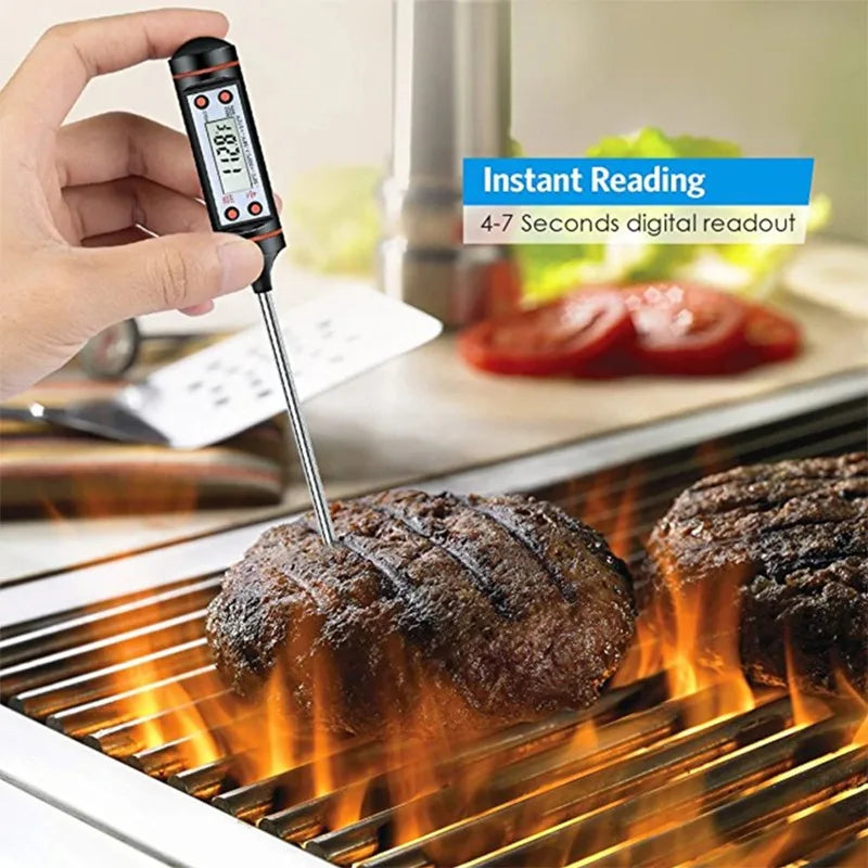 Professional Digital Kitchen Thermometer Barbecue  Meat Food Stainless Steel