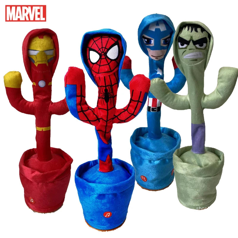 Disney Marvel Spiderman Talking Toy Avengers Dancing Cactus Doll Speak Sound Record Repeat Kids Gift