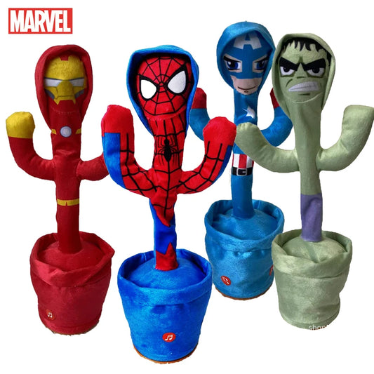 Disney Marvel Spiderman Talking Toy Avengers Dancing Cactus Doll Speak Sound Record Repeat Kids Gift