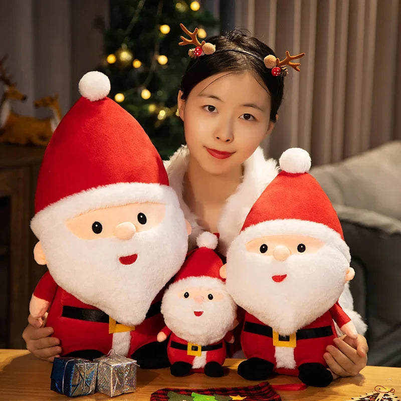 Cute Santa Claus Snowman Elk Granny Plush Toys Christmas Decor Dolls