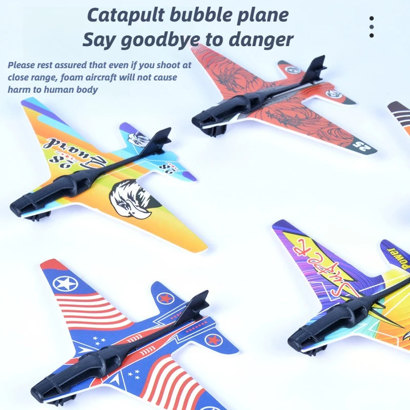 Children's Toys Airplane Launcher Fun Foam Airplane Outdoor  Sports Flying Toy Gift