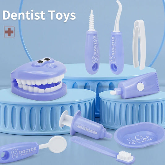 Plastic Simulation Dentist Play Set Medical Kit Pretend Toy for Kids