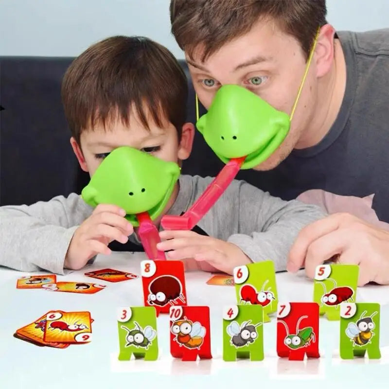 Tic Tac Tongue Competitive party board game Frog Tongue Mask desktop Game Set