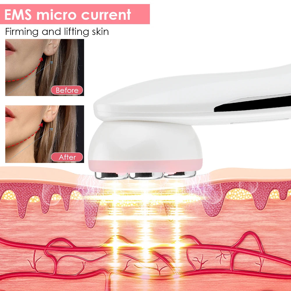 5 Colors EMS Face Beauty Device Microcurrent Red Blue Green Yellow Light Therapy IPL S