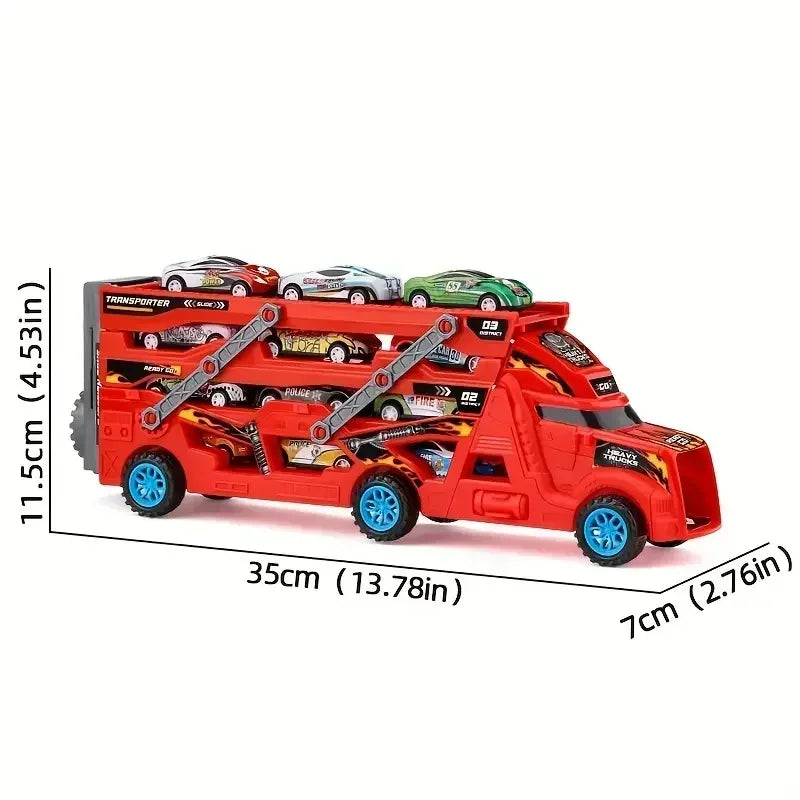 Large Kid Truck Deformation Transporter Car-Track Racing