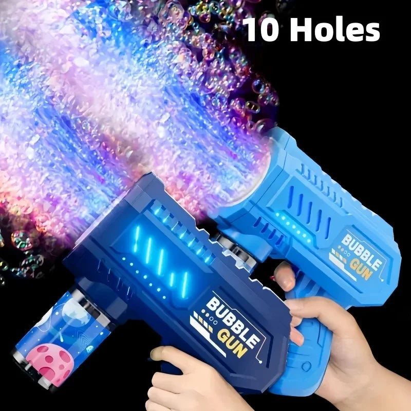 Children Electric Bubble Gun Rocket Soap  Automatic Bubble Machine Bubbles Gun Kids Summer