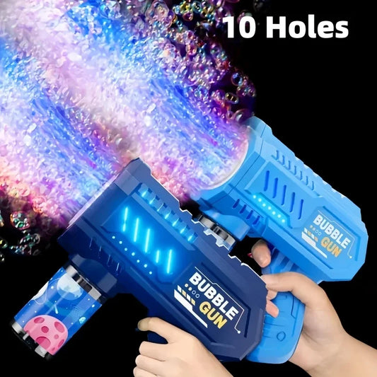 Children Electric Bubble Gun Rocket Soap  Automatic Bubble Machine Bubbles Gun Kids Summer