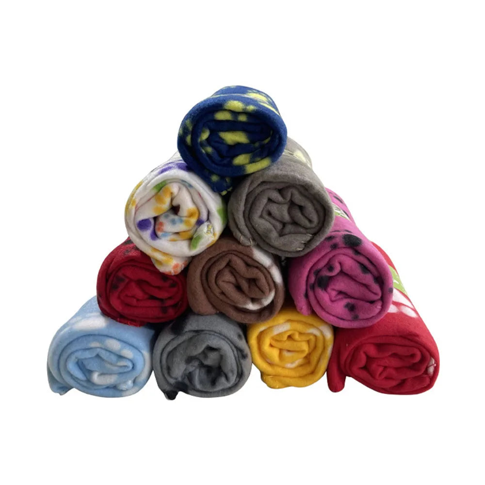 Dog-Cat Winter Pet Blankets Paw Prints