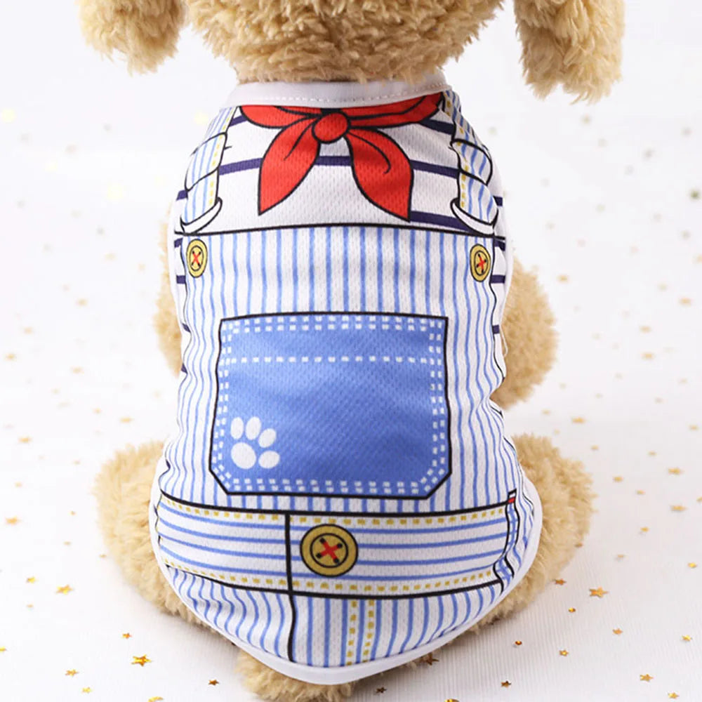 Dog Shirt Vest for Dog Soft Cartoon Sleeveless Vest Breathable Clothes for Boys or Girls Puppy Cat