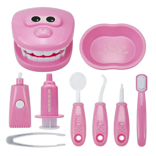 9PCS Simulation Dentist Play Set  Baby Dental Doctor Medical Kit Pretend Toy for Kids