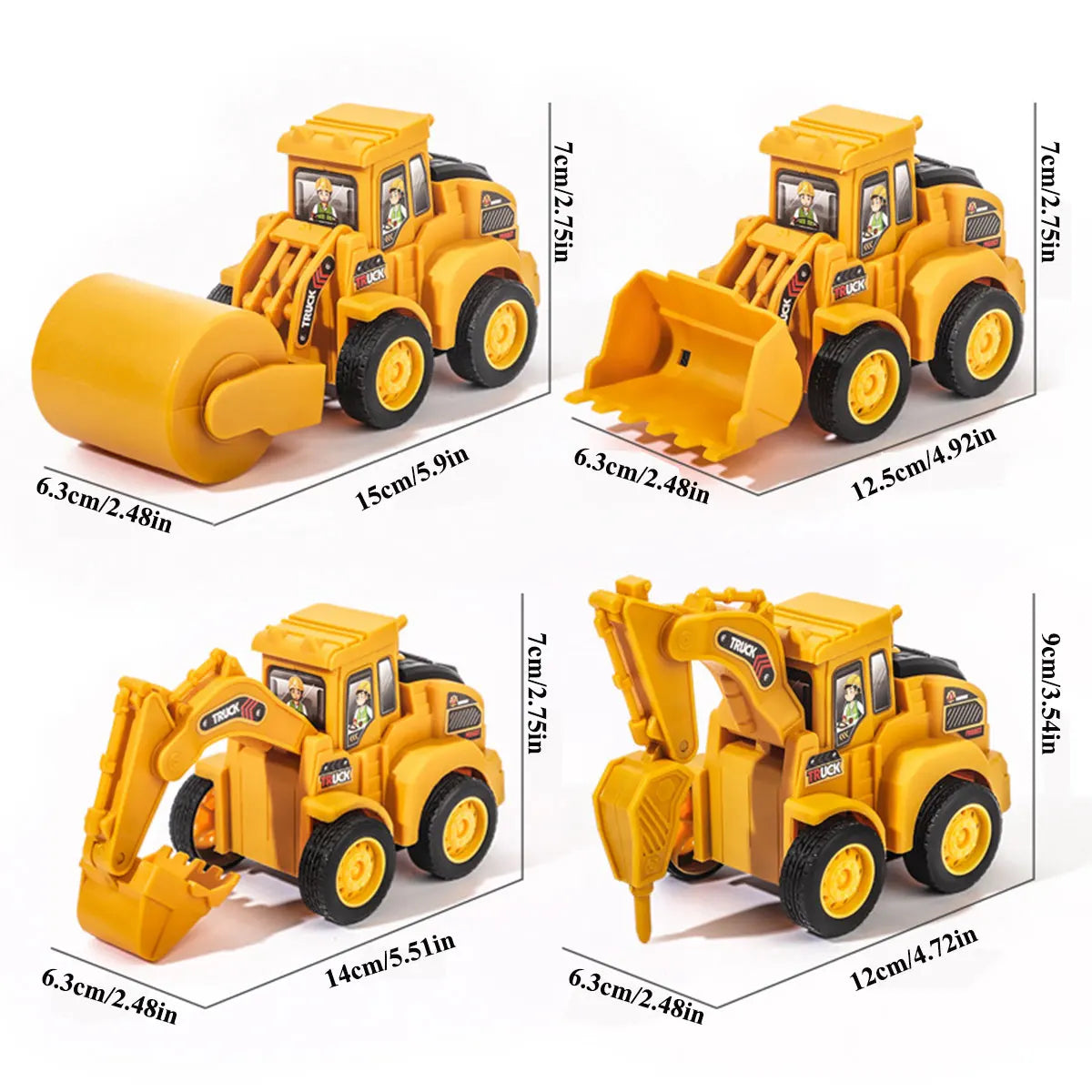 Engineering Vehicle Model Press Sliding Car Excavator Bulldozer for Children