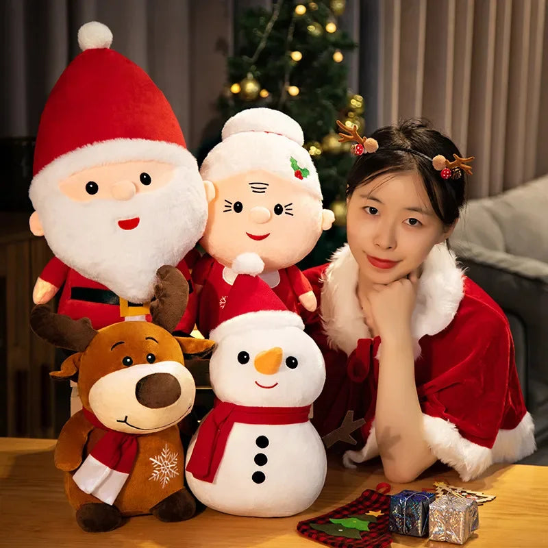 Cute Santa Claus Snowman Elk Granny Plush Toys Christmas Decor Dolls