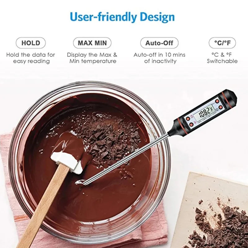 Professional Digital Kitchen Thermometer Barbecue  Meat Food Stainless Steel