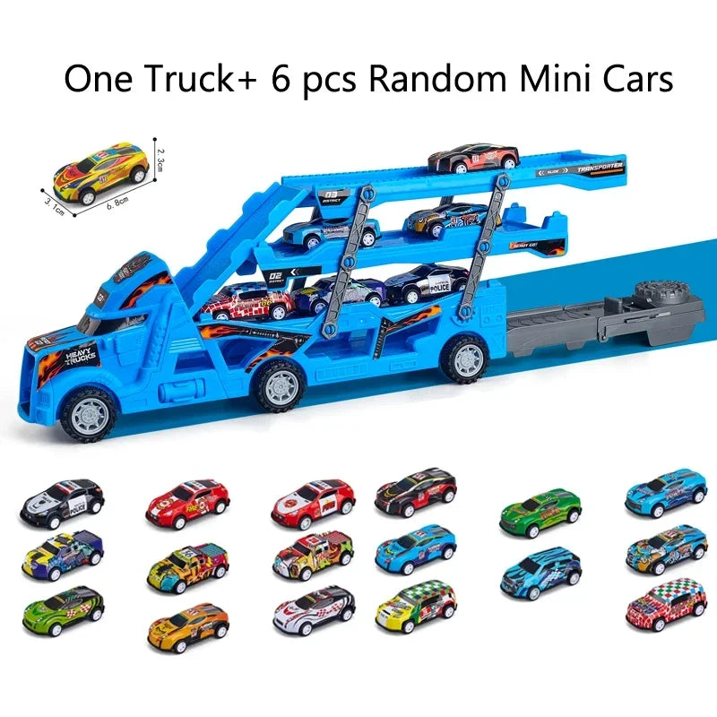 Large Kid Truck Deformation Transporter Car-Track Racing