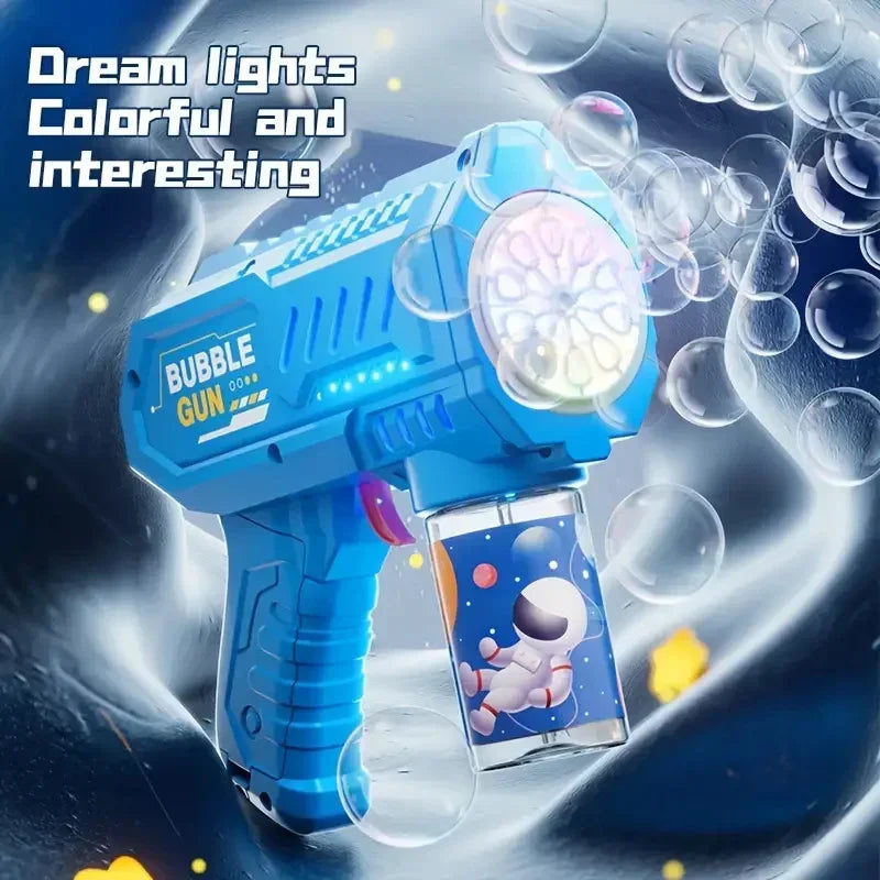 Children Electric Bubble Gun Rocket Soap  Automatic Bubble Machine Bubbles Gun Kids Summer