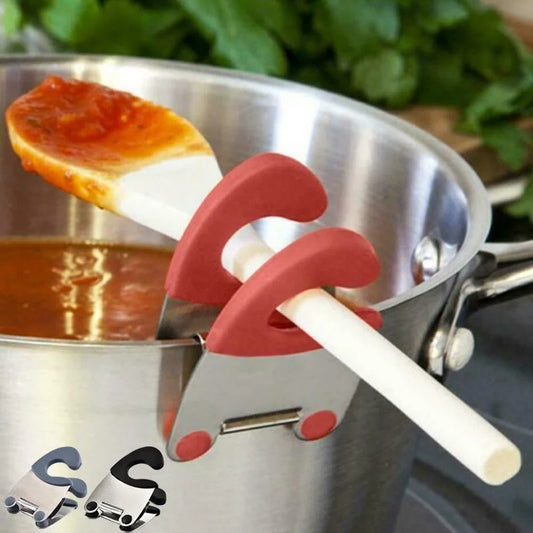 Pot Holder Clip Holder Anti Scald Silicone Grip for Spoon, Spatula