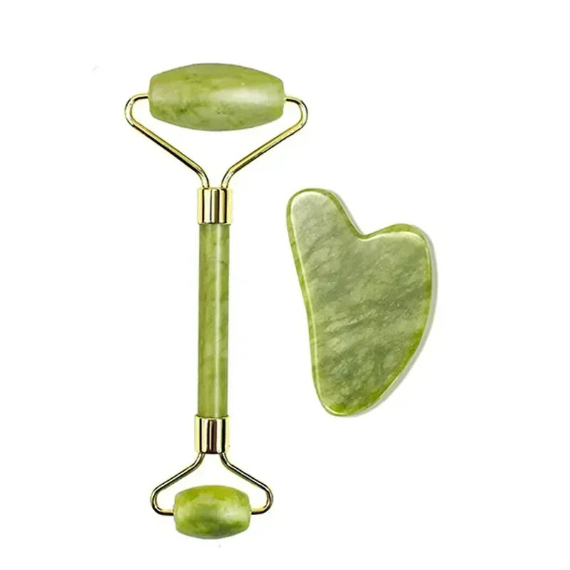 Natural Jade Roller Face Gua Sha Natural Stone Body Neck Massager Acupoint Eye Care Spa