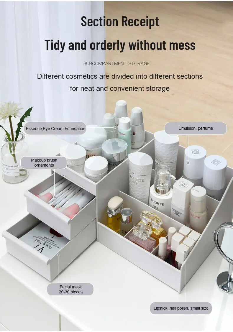 White New Drawer Makeup Storage Box
