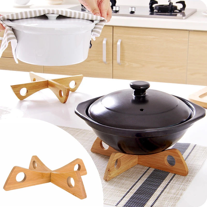 Tray Rack Detachable Wood Table Mat Kitchen Pot Heat Insulated Cooling Dish Potholders