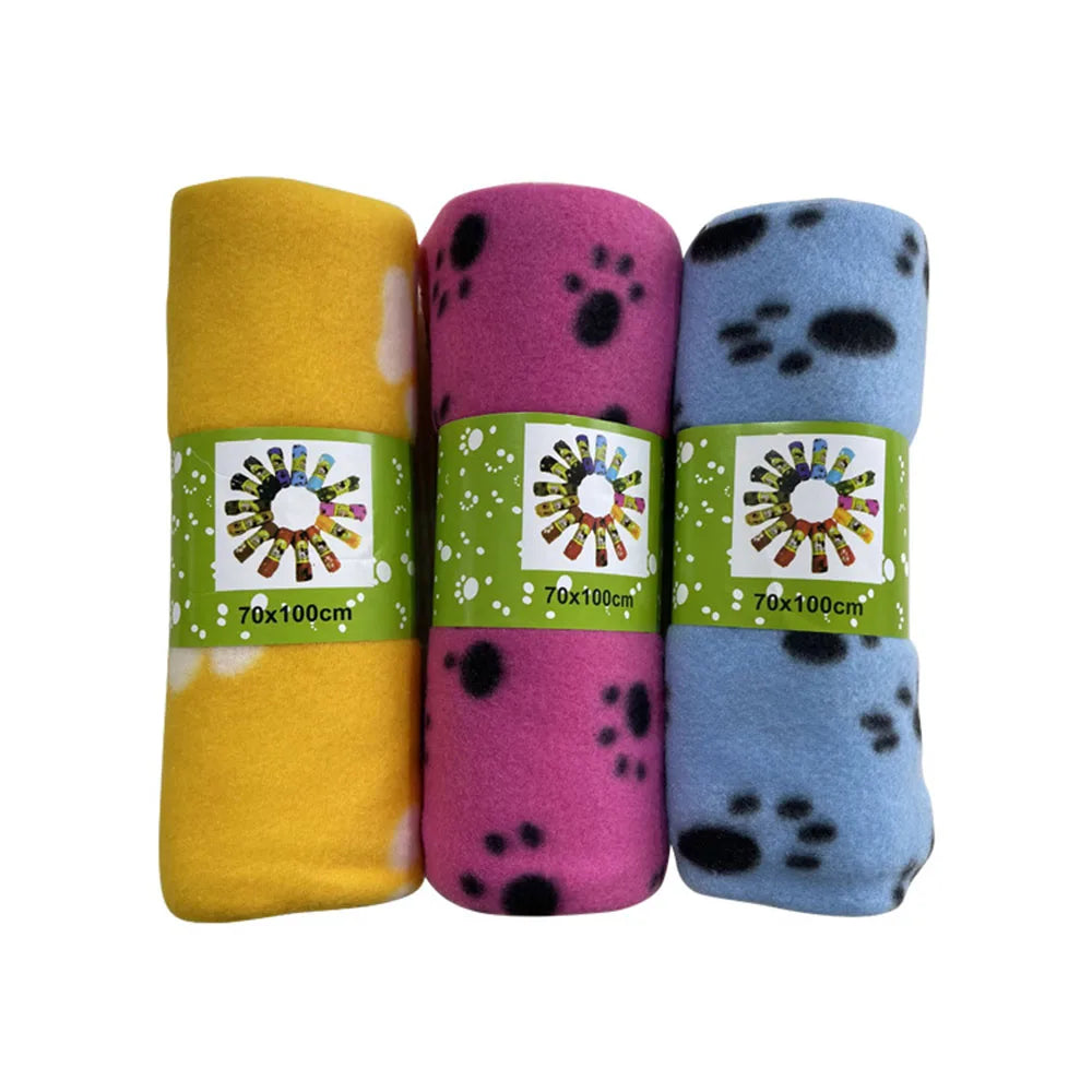 Dog-Cat Winter Pet Blankets Paw Prints