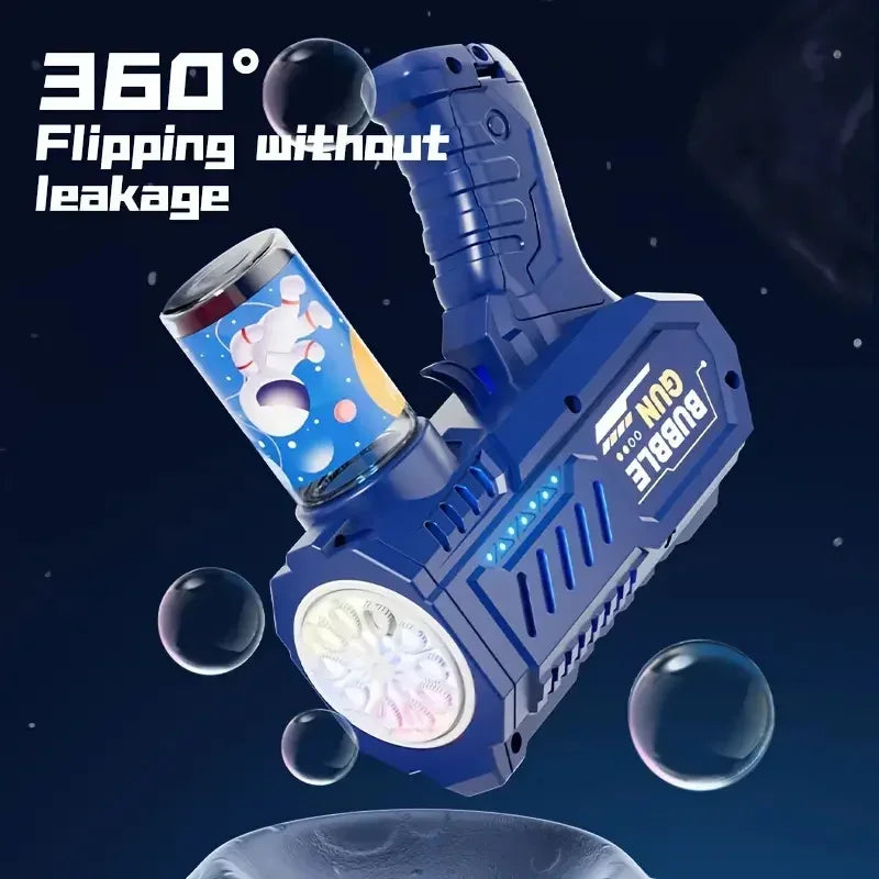 Children Electric Bubble Gun Rocket Soap  Automatic Bubble Machine Bubbles Gun Kids Summer
