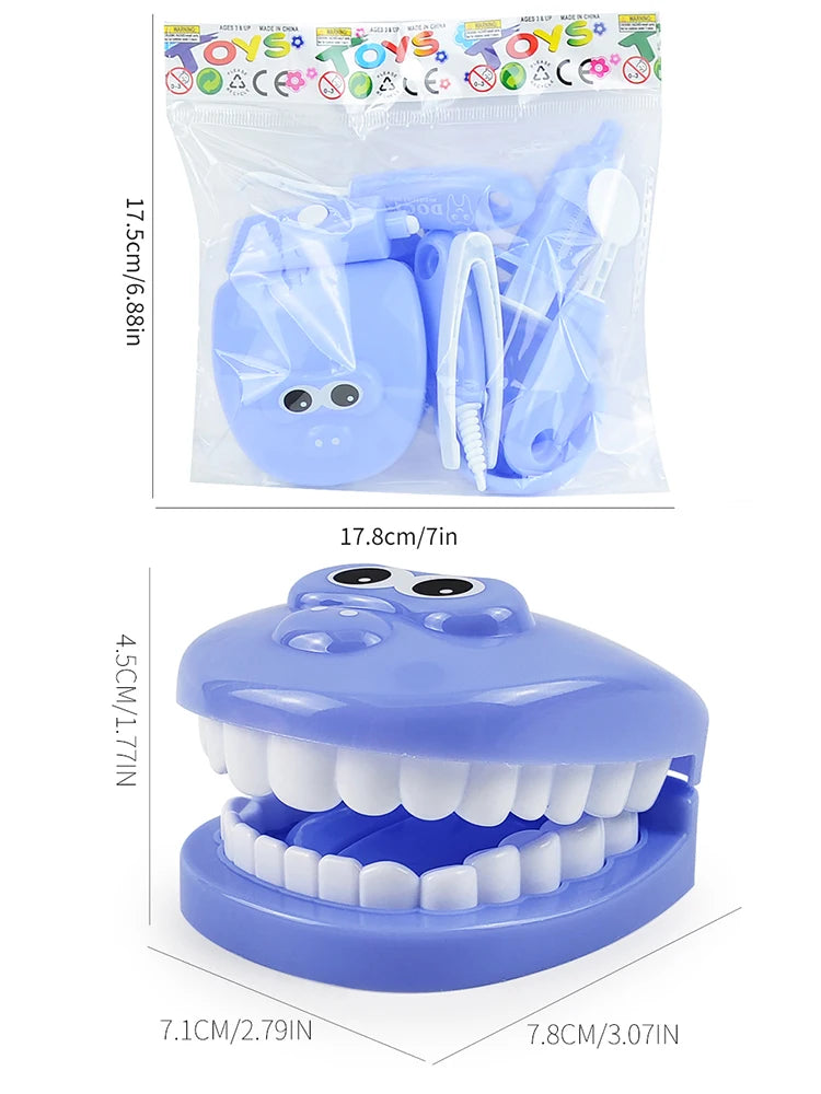 Plastic Simulation Dentist Play Set Medical Kit Pretend Toy for Kids