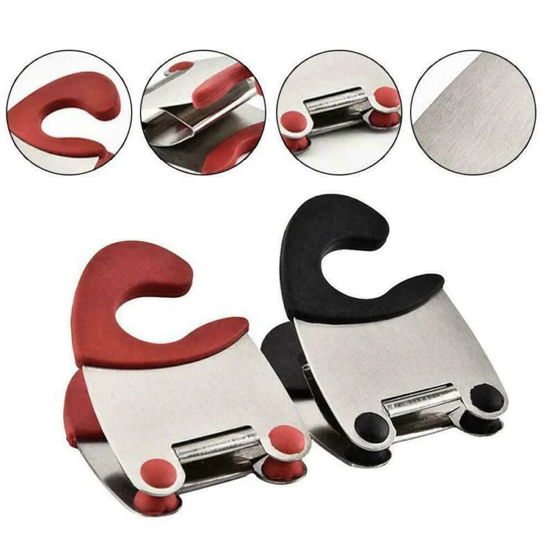 Pot Holder Clip Holder Anti Scald Silicone Grip for Spoon, Spatula