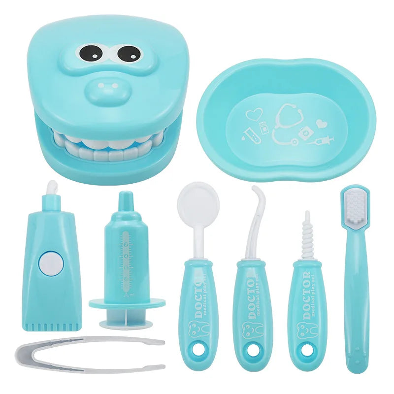 9PCS Simulation Dentist Play Set  Baby Dental Doctor Medical Kit Pretend Toy for Kids
