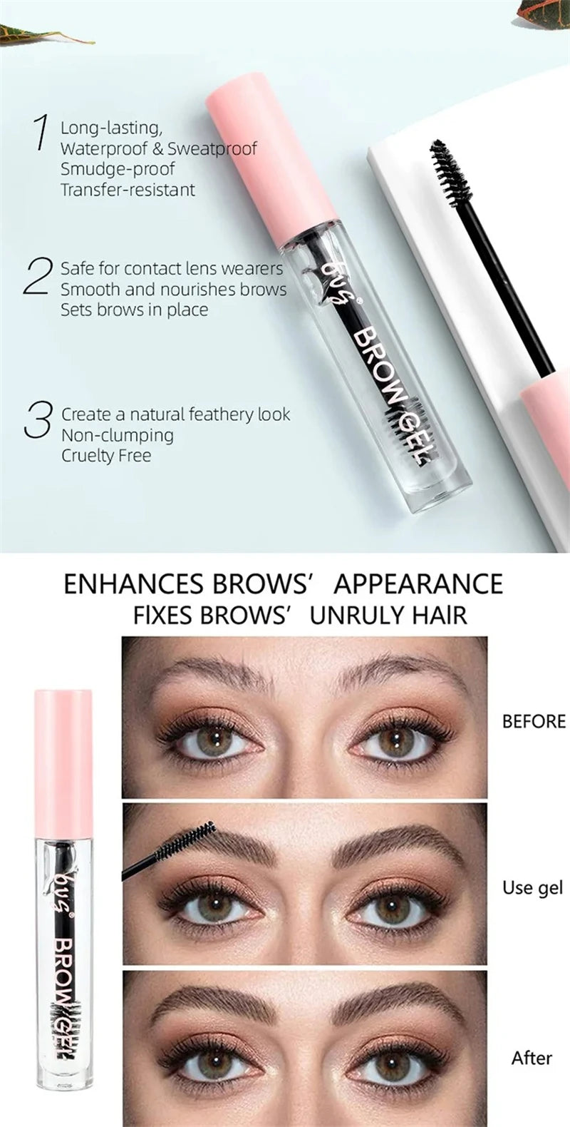 Transparent Gel Eyebrow Styling Cream Long Lasting Fixing Brow