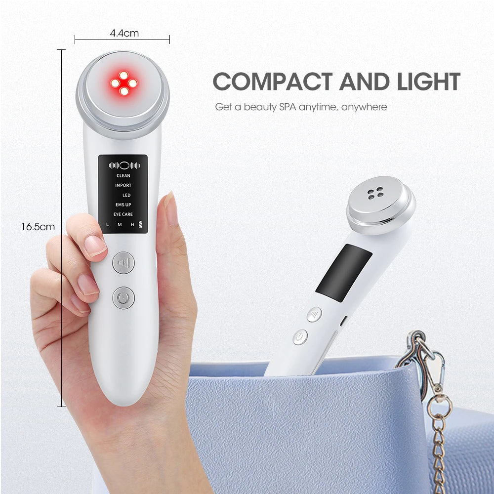 5 Colors EMS Face Beauty Device Microcurrent Red Blue Green Yellow Light Therapy IPL S