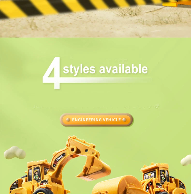 Engineering Vehicle Model Press Sliding Car Excavator Bulldozer for Children