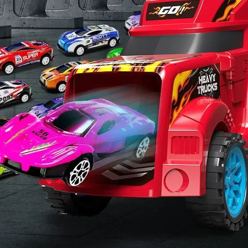 Large Kid Truck Deformation Transporter Car-Track Racing