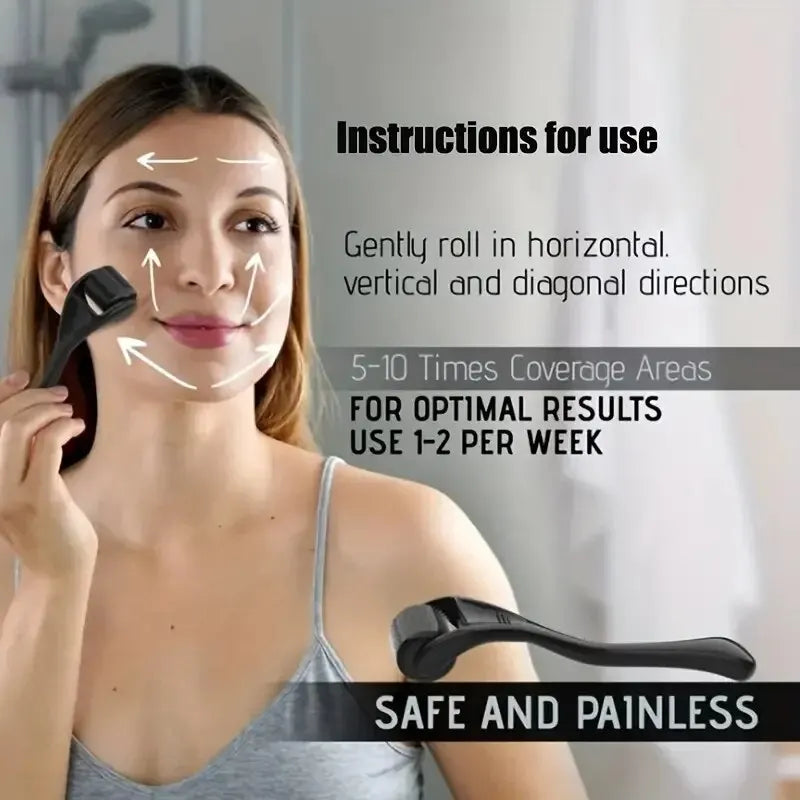 Microneedle Derma Roller With Titanium Needles Facial Beauty Hair Beard Scalp