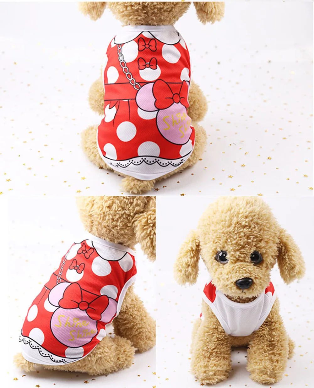 Dog Shirt Vest for Dog Soft Cartoon Sleeveless Vest Breathable Clothes for Boys or Girls Puppy Cat