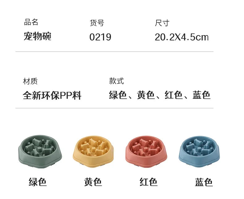 Pet Cat Dog Slow Food Bowl