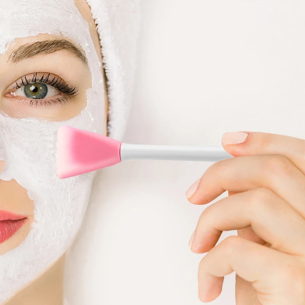 Double Head Facial Mask Brush Silicone Applicator Women Skin Face Cleansing Care