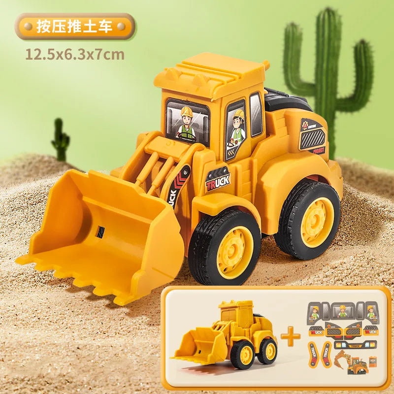 Engineering Vehicle Model Press Sliding Car Excavator Bulldozer for Children