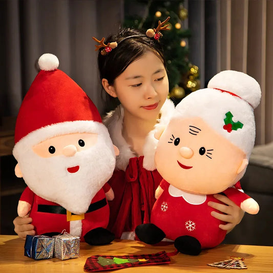 Cute Santa Claus Snowman Elk Granny Plush Toys Christmas Decor Dolls
