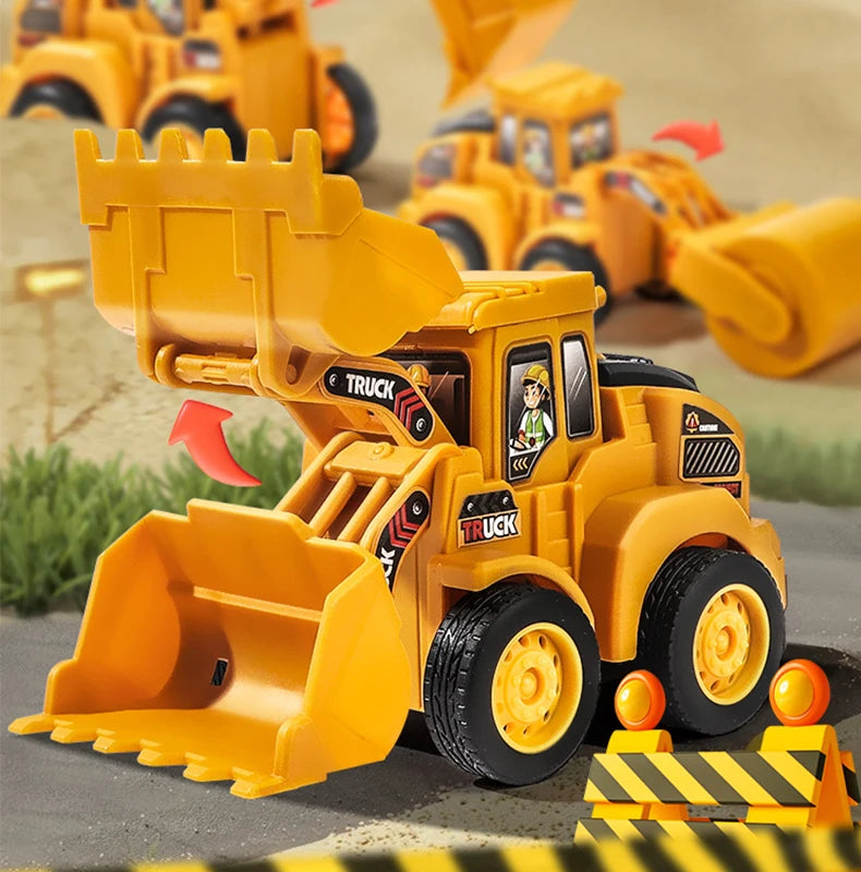 Engineering Vehicle Model Press Sliding Car Excavator Bulldozer for Children